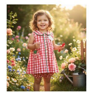 ANGEL DEAR DRESS WITH BOTTOM STRAWBERRY